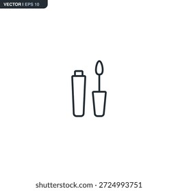 Mascara, lineares Design für mobiles Konzept und Webdesign. Symbol, Logo-Abbildung. Pixel perfekte Vektorgrafik