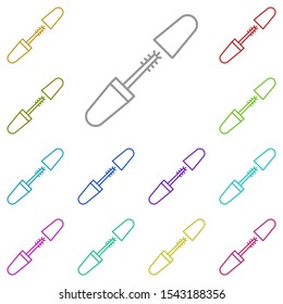 Mascara multi color icon. Simple thin line, outline vector of beauty icons for ui and ux, website or mobile application