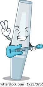 Mascara musician cartoon design playing a guitar. Vector illustration