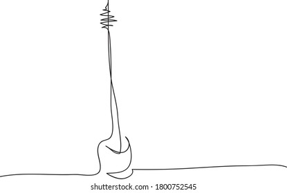 Mascara. Eine durchgehende Kunst. Einziger Bestandteil auf weißem Hintergrund. Vektorgrafik.