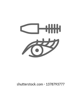 mascara outline icon. Elements of Beauty and Cosmetics illustration icon. Signs and symbols can be used for web, logo, mobile app, UI, UX