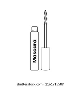 Mascara Outline Icon Illustration on Isolated White Background