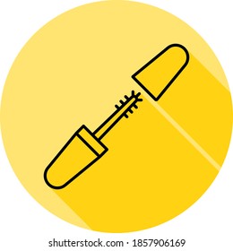 mascara outline icon in long shadow style
