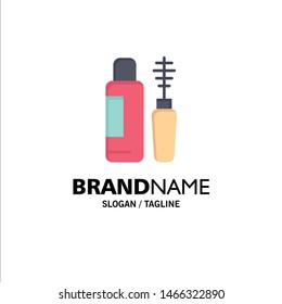 Mascara, Shade, Eye, Bottle Business Logo Template. Flat Color. Vector Icon Template background