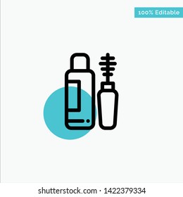 Mascara, Shade, Eye, Bottle turquoise highlight circle point Vector icon