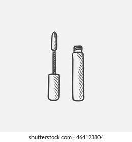Mascara sketch icon for web, mobile and infographics. Hand drawn vector isolated icon.