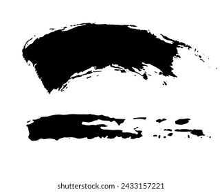 Mascara smears texture. Vector scribble black brush strokes isolated on white. Black grunge dirty brush strokes