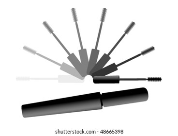 Mascara tube isolated on white background