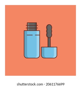 mascara Vector illustration on a transparent background. Premium quality symbols.Vector line flat color icon for concept and graphic design.