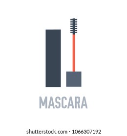 mascara vector illustration symbol object. Flat icon style concept design