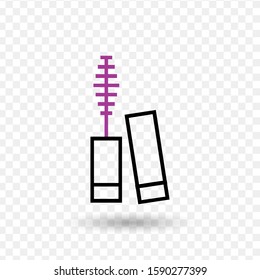 mascara vector line icon. Simple element illustration. mascara icon for your design. Stock Vector illustration isolated on white background.
