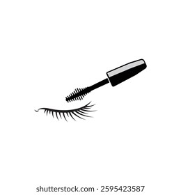 Mascara wand and eyelashes icon