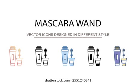 Mascara Wand design ícone com fundo branco ilustração stock