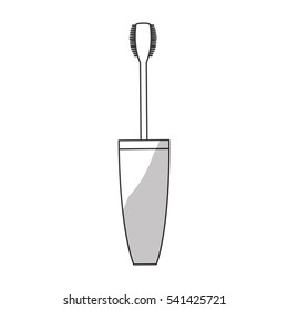 mascara wand makeup related icon image vector illustration design 
