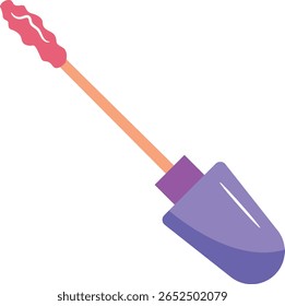Mascara Wand with Pink Cosmetic on Brush Flat Illustration