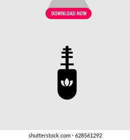 Mascara Wand Vector Icon, The symbol of black mascara stick. Simple, modern flat vector illustration for mobile app, website or desktop app 