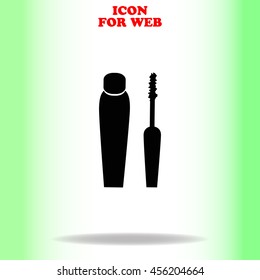 Mascara web icon. Black illustration on white background