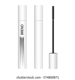 Mascara, White Bottle On A White Background