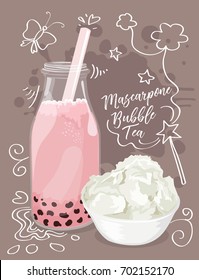 Mascarpone Bubble Tea vector