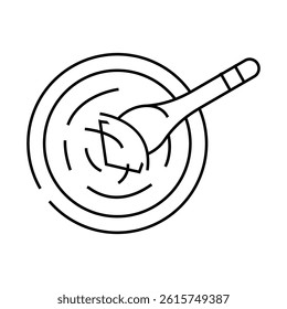 mascarpone cheese line icon vector. mascarpone cheese sign. isolated contour symbol black illustration
