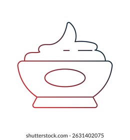 mascarpone icon with white background vector stock illustration