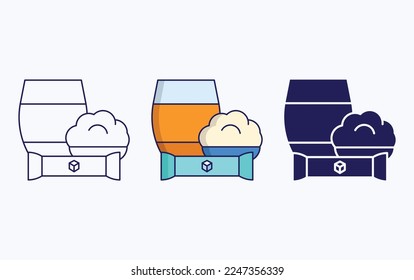 Ilustración vectorial de icono Mascarpone y ron