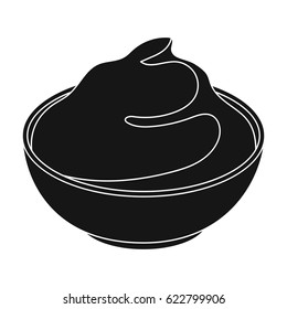 Mascarpone.Different kinds of cheese single icon in black style vector symbol stock illustration web.