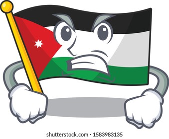 mascot of angry flag jordan cartoon character style
