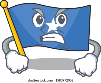 mascot of angry flag somalia cartoon character style