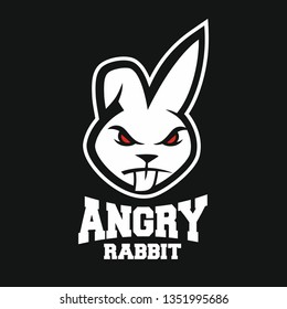 Mascot angry rabbit logo