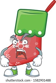 Mascot of angry santa socks cartoon character design