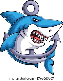 Mascot of an angry shark illustration