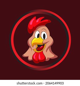 
Mascot Animal Chicken Head gekochtes Logo Vektor 