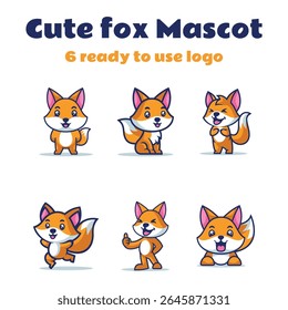 Conjunto de Caracteres de Pacote Fox de Animais Mascote