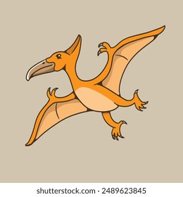 mascot animal pteranodon good for sticker, t shirt, kids education, etc