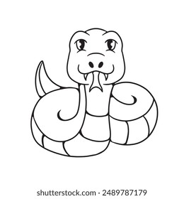 mascot animal snake good for coloring book, doodle, mascot, element design, etc