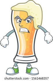 Mascot a annoyed in the cartoon beer glass