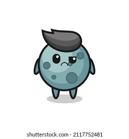 the mascot of the asteroid with sceptical face , cute style design for t shirt, sticker, logo element
