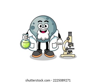 Mascot of asteroid as a scientist , character design