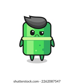 the mascot of the bamboo with sceptical face , cute style design for t shirt, sticker, logo element