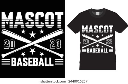 Mascota de béisbol 20 23, Diseño de camiseta de béisbol. plantilla de tipografía vectorial. Camisetas de béisbol diseño cita motivacional. Camisetas de béisbol diseño listo para imprimir , póster, banner, taza, vaina, pegatina.
