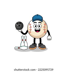 Mascota del béisbol como jugador de bolos, diseño de personajes