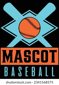 Mascot baseball vector art design, eps file. design file for t-shirt. SVG, EPS cuttable design file