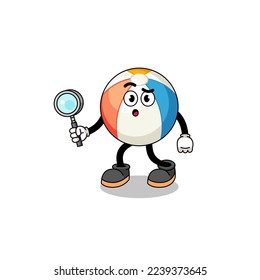 Mascot of beach ball searching , character design