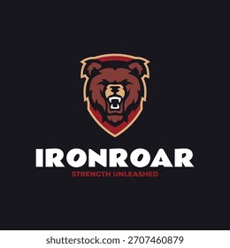 Design de logotipo de cabeça de urso mascote