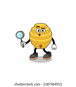 Mascot of bee hive searching , character design