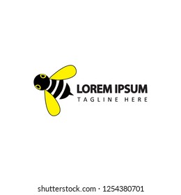 mascot bee logo template design vector in isolated background