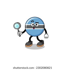 Mascot of botswana searching , character design