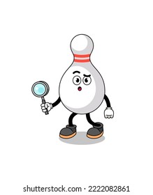 Mascot of bowling pin searching , character design