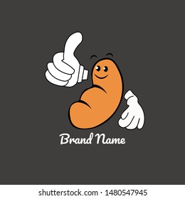 mascot bread okay logo design,bread logo brand